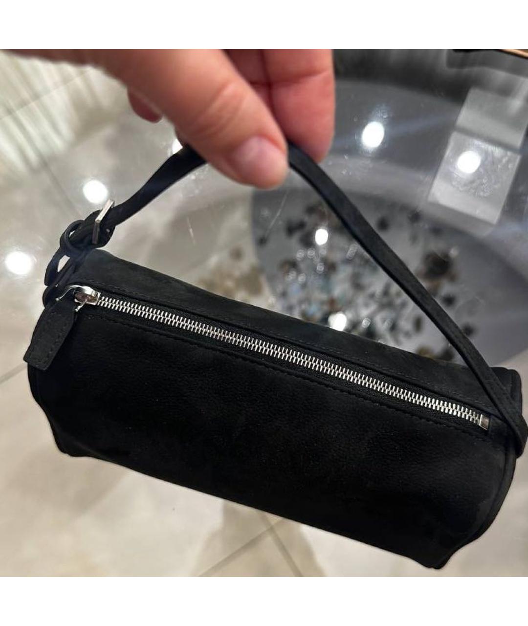 THE ROW Черная кожаная сумка с короткими ручками, фото 4