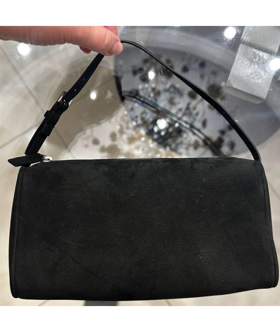 THE ROW Черная кожаная сумка с короткими ручками, фото 3