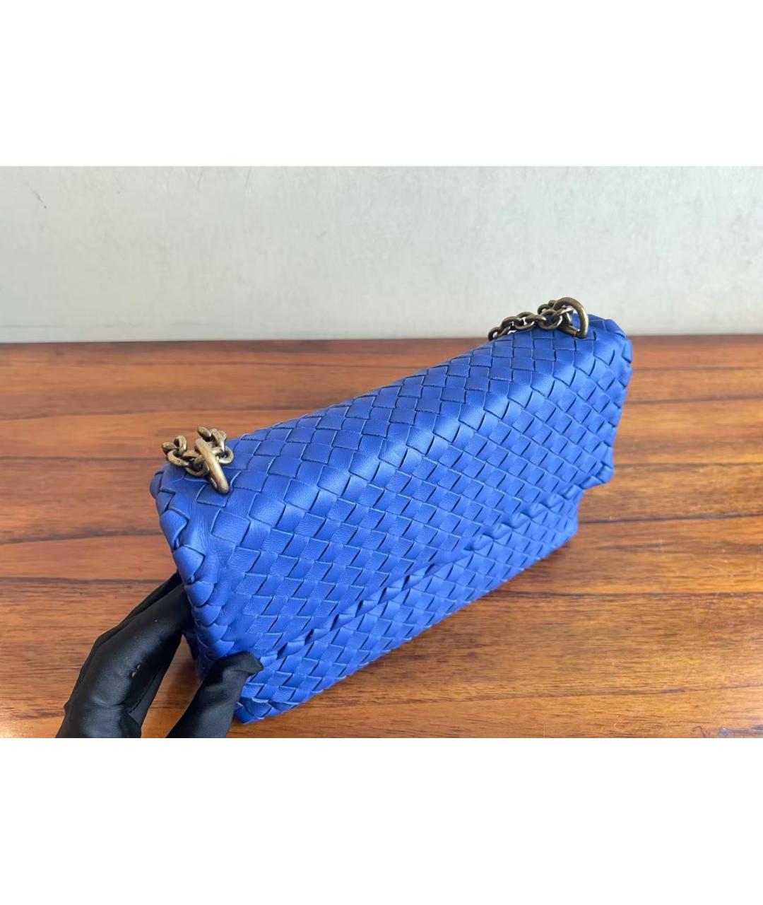 BOTTEGA VENETA Голубая кожаная сумка через плечо, фото 4