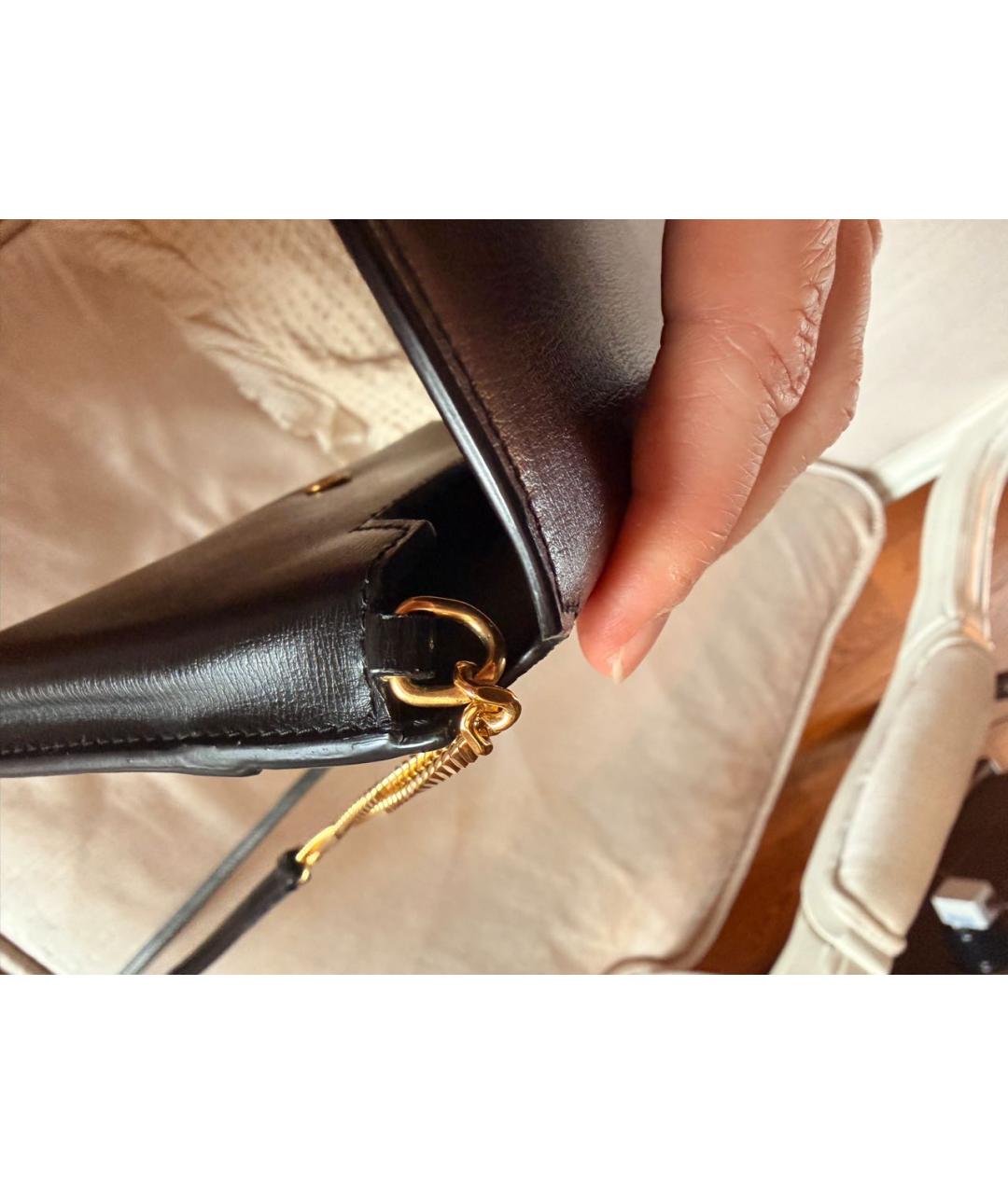 SAINT LAURENT Черная кожаная сумка через плечо, фото 4