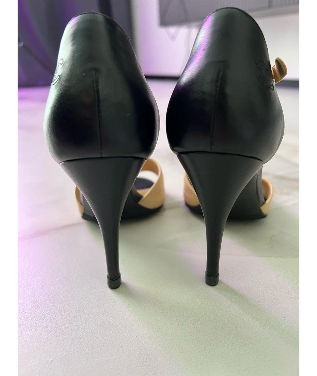 CHANEL Бежевые кожаные босоножки, фото 4