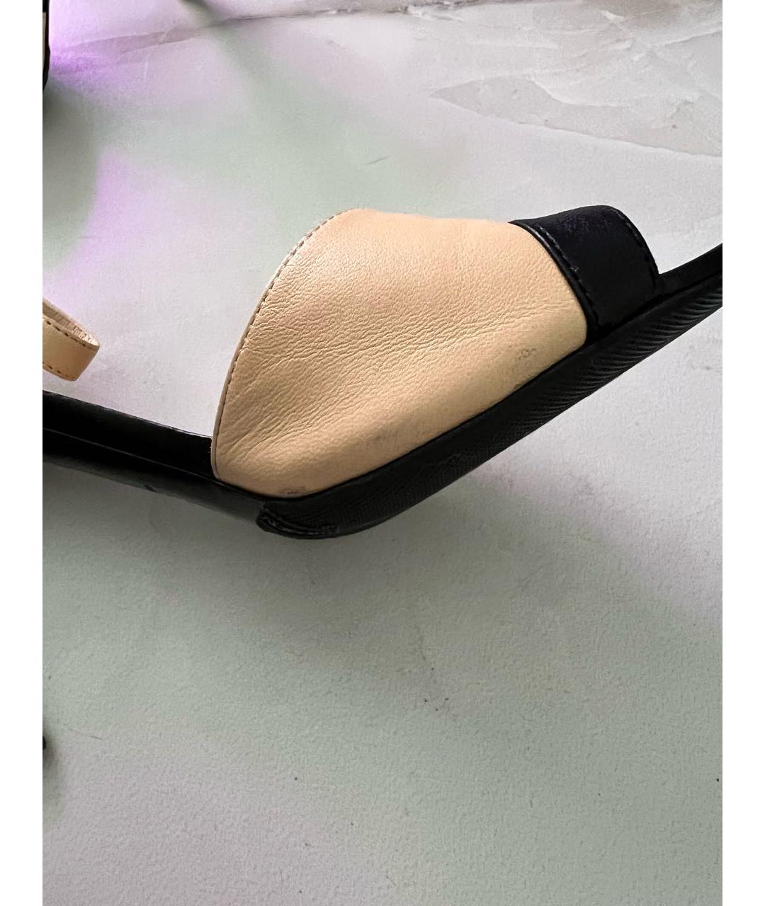 CHANEL Бежевые кожаные босоножки, фото 6