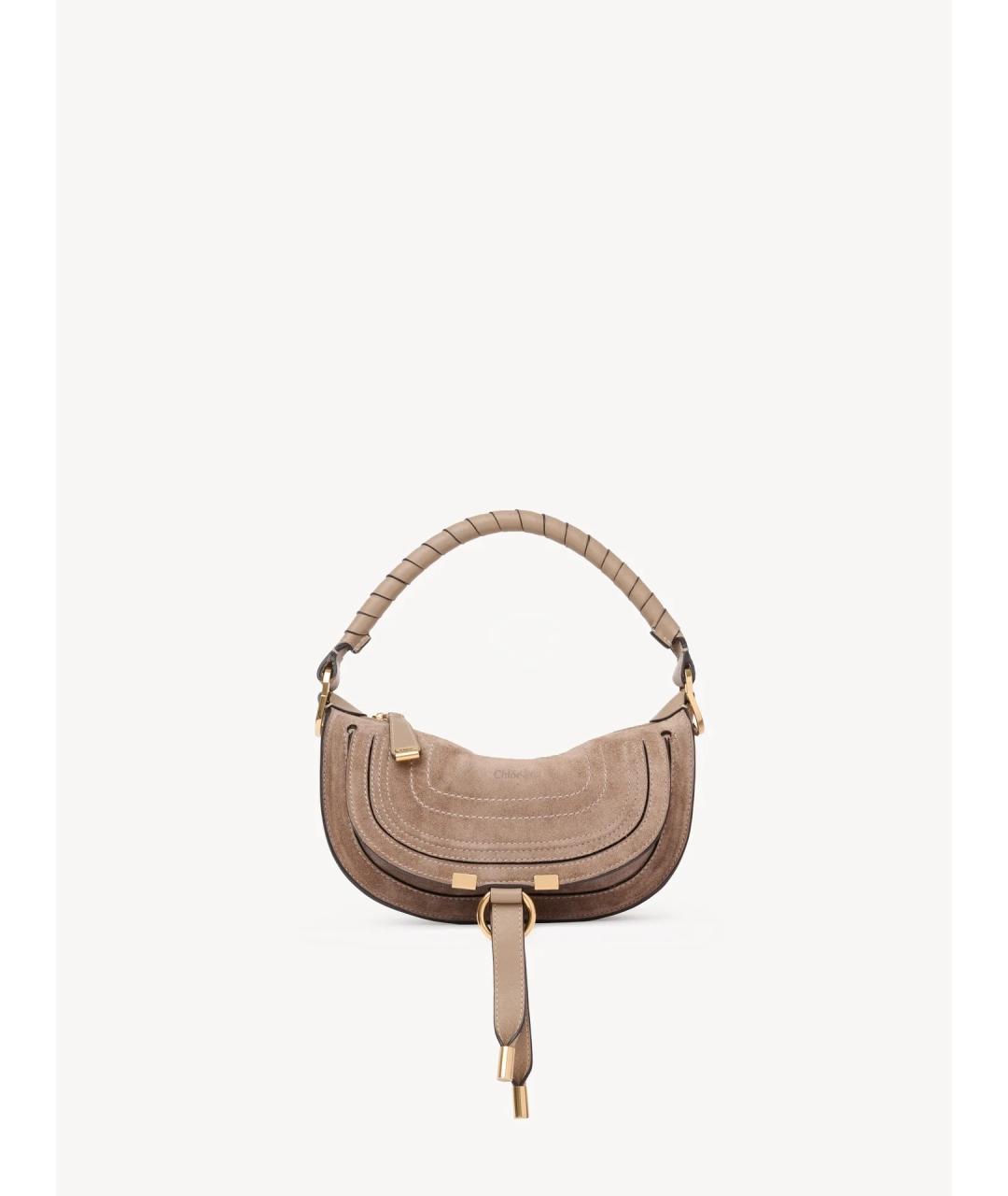 CHLOE Коричневая замшевая сумка с короткими ручками, фото 8