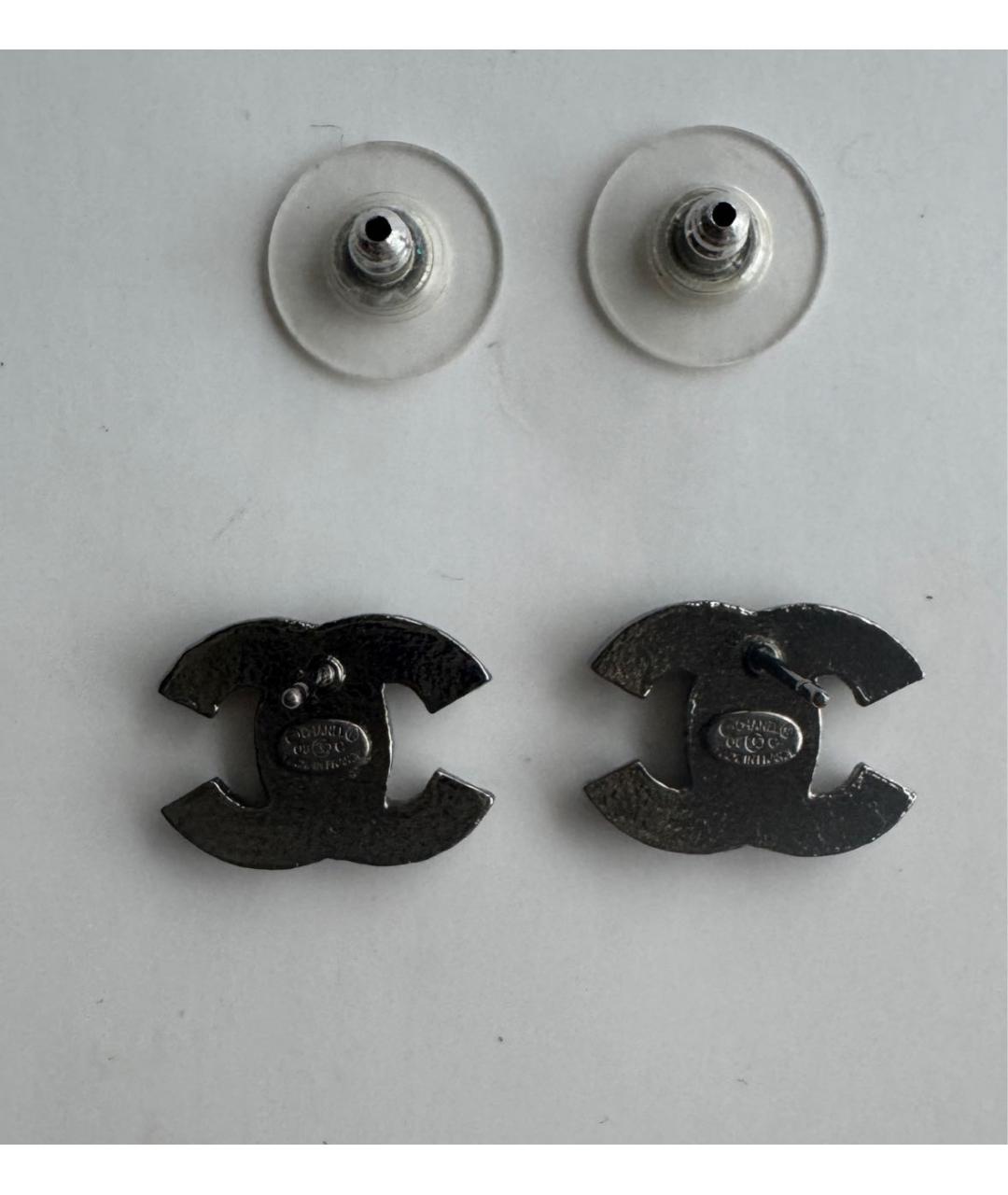 CHANEL Серебряные металлические серьги, фото 2