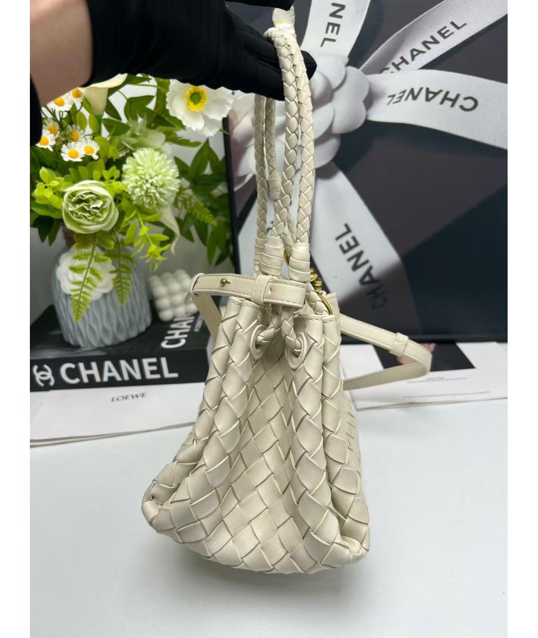 BOTTEGA VENETA Бежевая кожаная сумка через плечо, фото 3