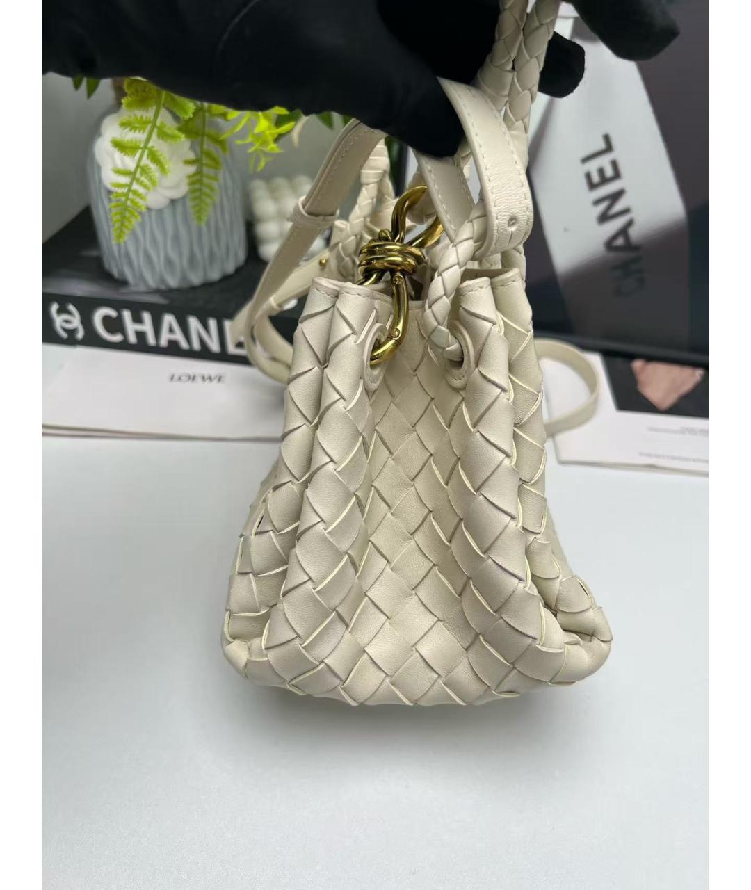 BOTTEGA VENETA Бежевая кожаная сумка через плечо, фото 4