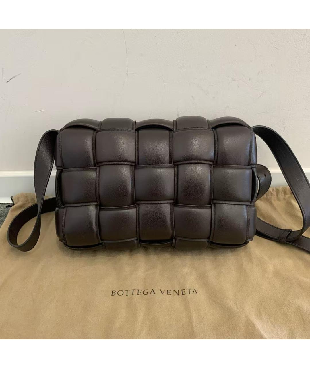 BOTTEGA VENETA Коричневая кожаная сумка через плечо, фото 4