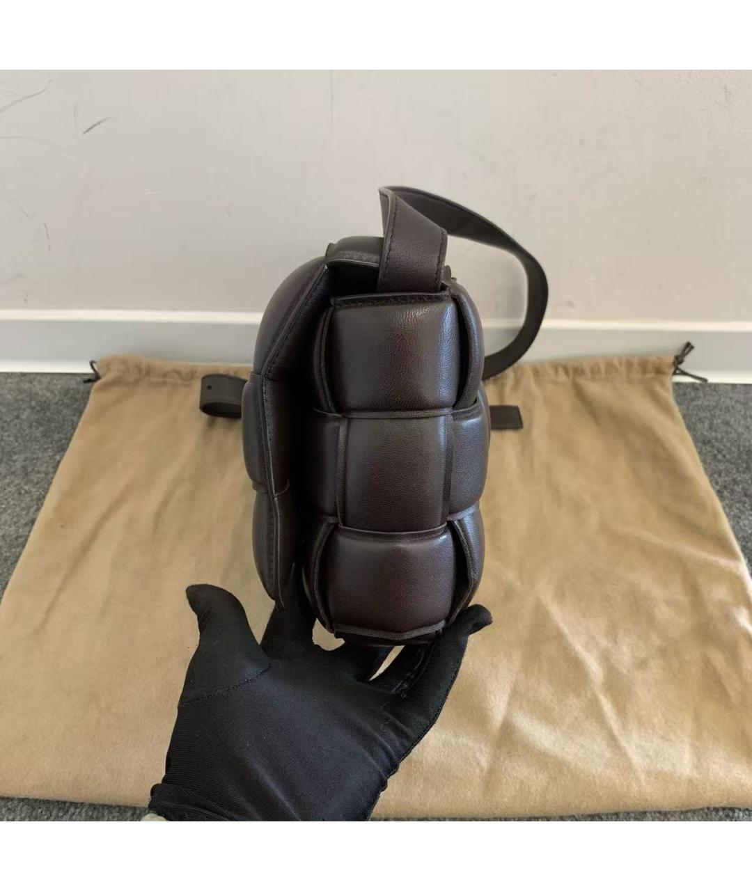 BOTTEGA VENETA Коричневая кожаная сумка через плечо, фото 3