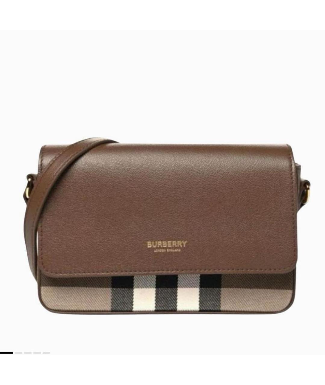 BURBERRY Коричневая кожаная сумка через плечо, фото 6