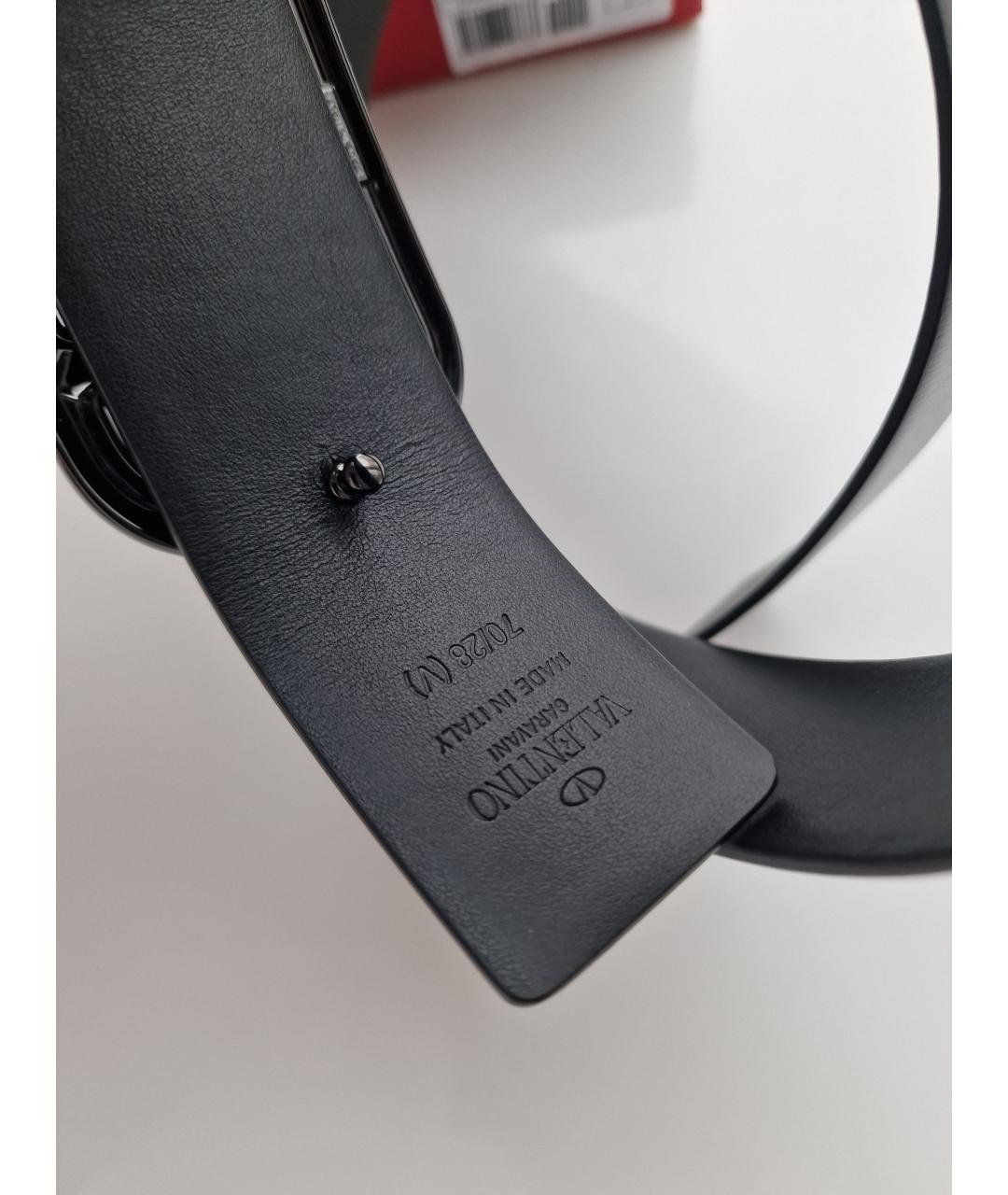 VALENTINO Черный кожаный ремень, фото 3