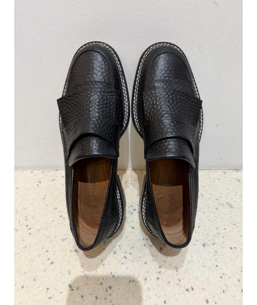 JIL SANDER Черные кожаные лоферы, фото 3