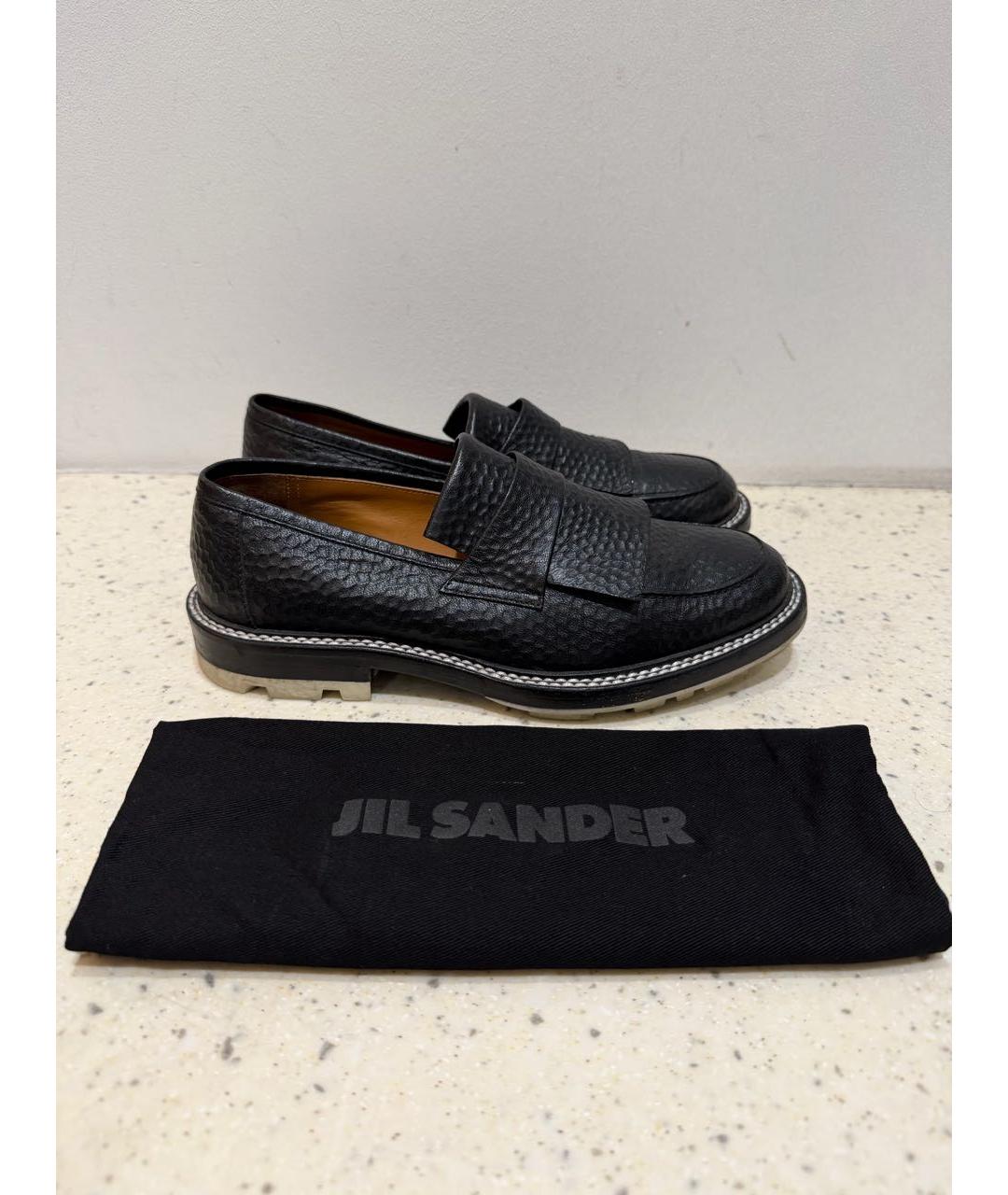 JIL SANDER Черные кожаные лоферы, фото 6