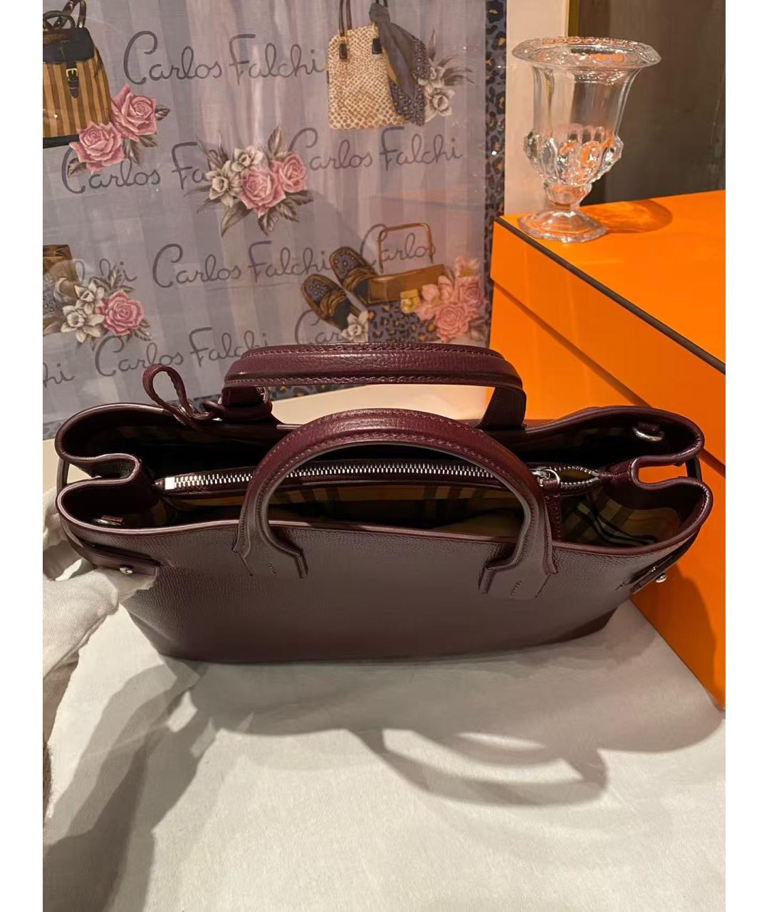 BURBERRY Красная кожаная сумка через плечо, фото 3