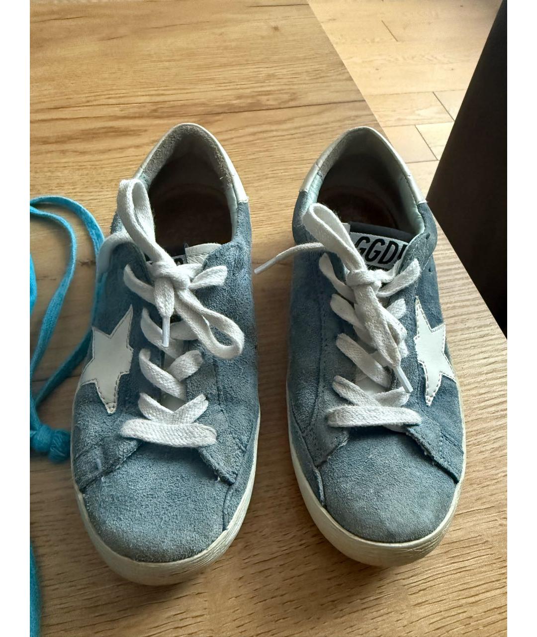 GOLDEN GOOSE DELUXE BRAND Голубые замшевые кеды, фото 2