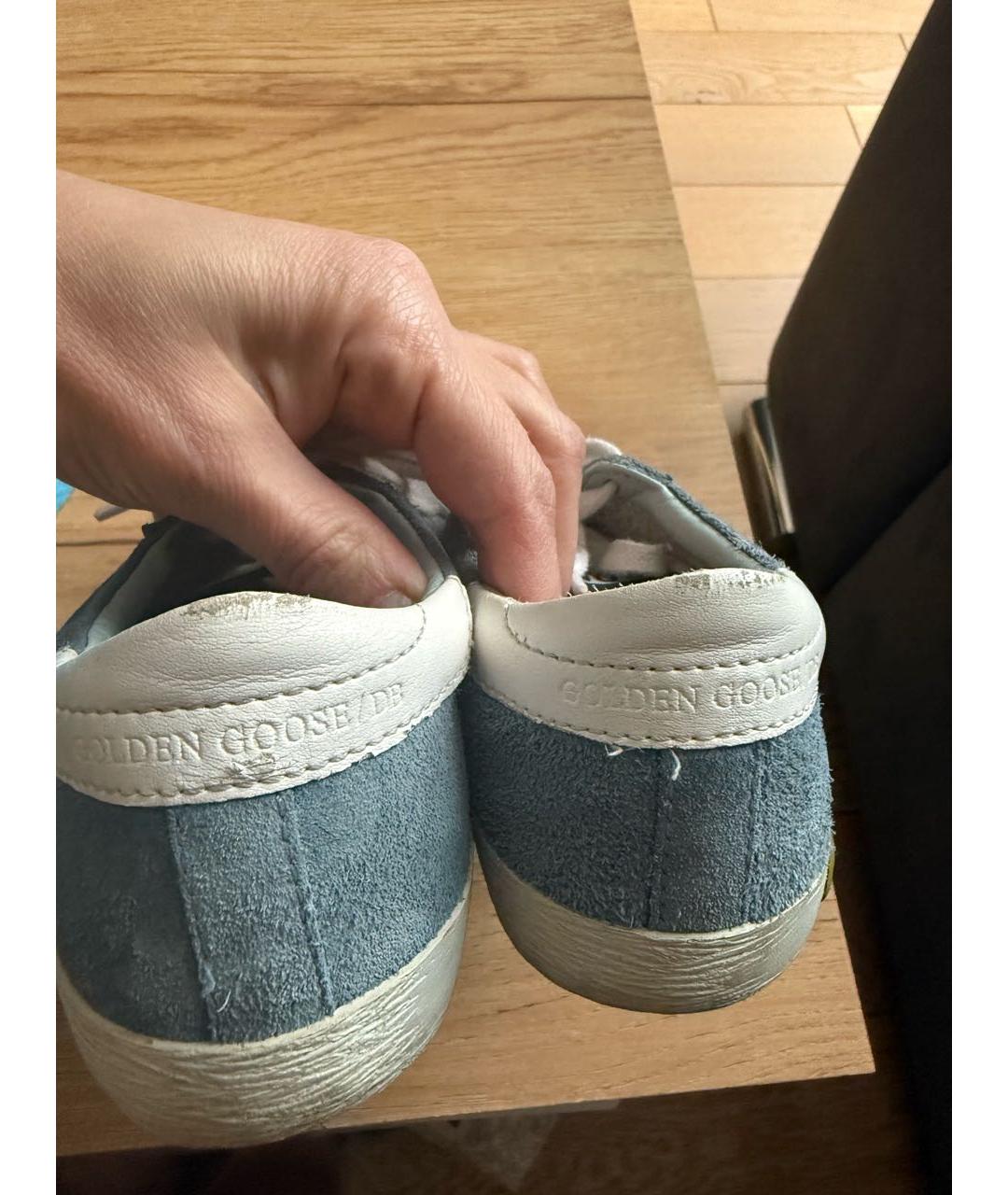 GOLDEN GOOSE DELUXE BRAND Голубые замшевые кеды, фото 4