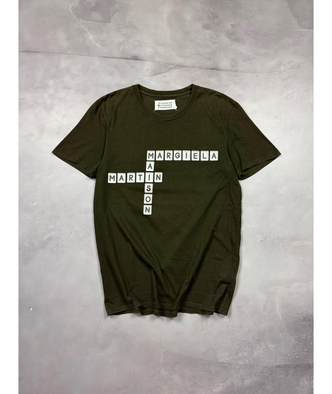 MAISON MARGIELA Хаки хлопковая футболка, фото 9