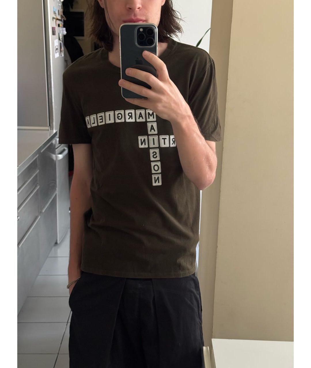 MAISON MARGIELA Хаки хлопковая футболка, фото 5