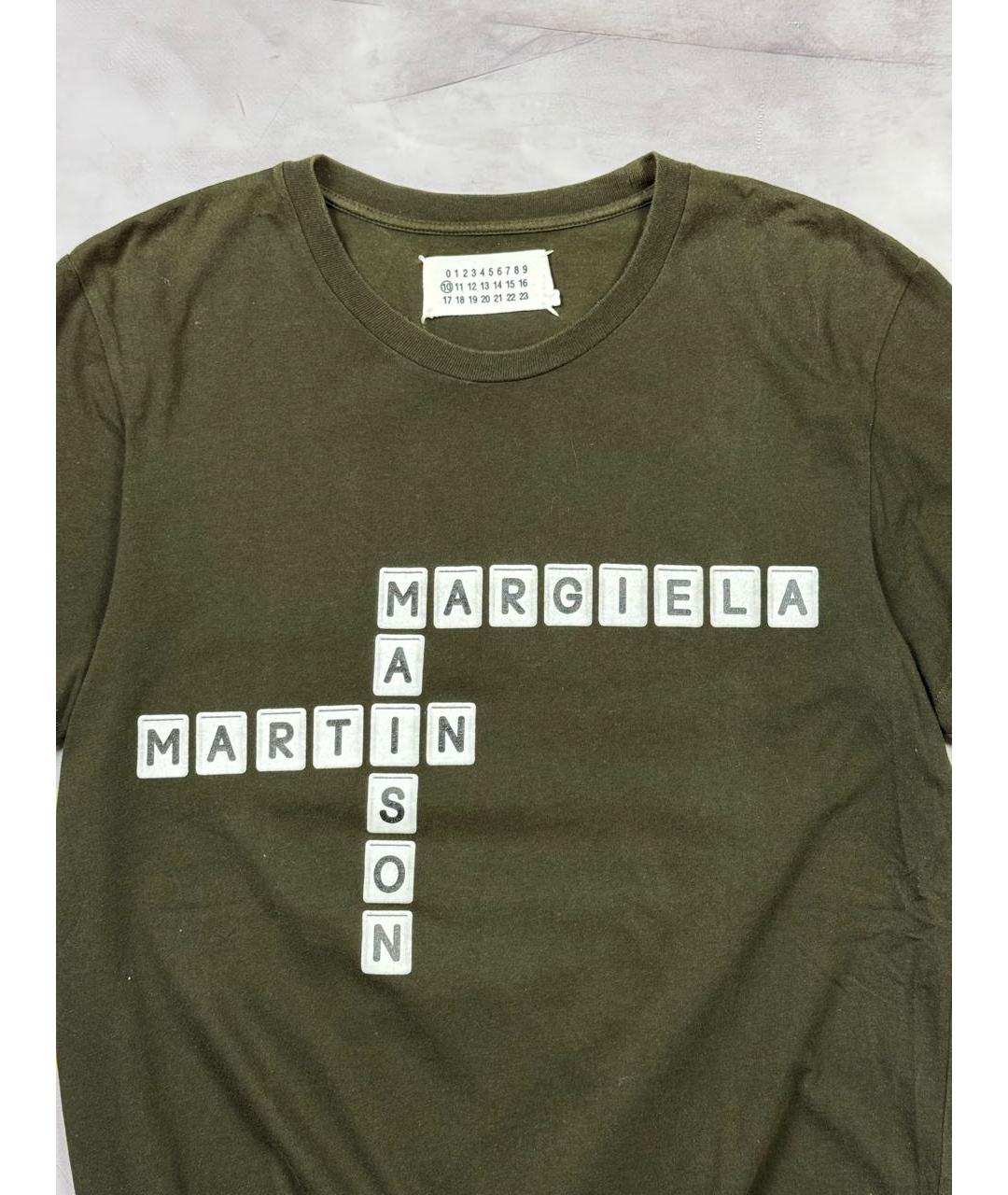 MAISON MARGIELA Хаки хлопковая футболка, фото 2