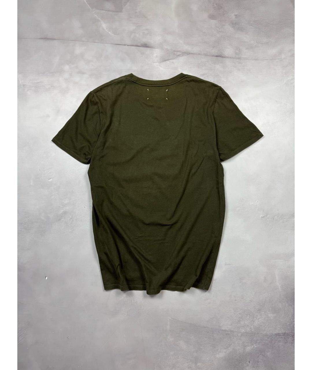 MAISON MARGIELA Хаки хлопковая футболка, фото 3