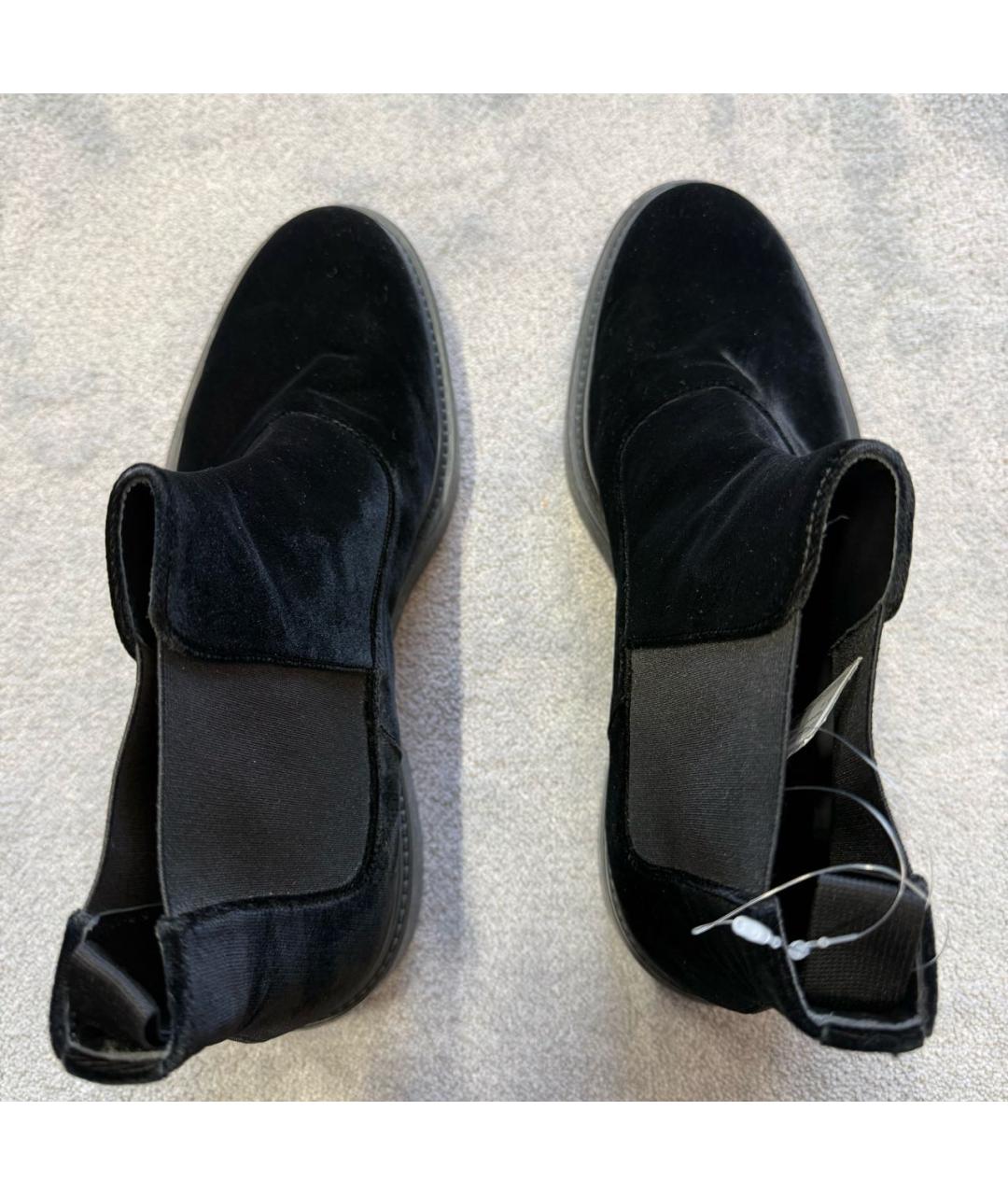 GIORGIO ARMANI Черные бархатные высокие ботинки, фото 3