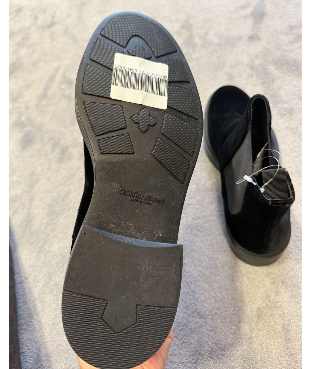 GIORGIO ARMANI Черные бархатные высокие ботинки, фото 6