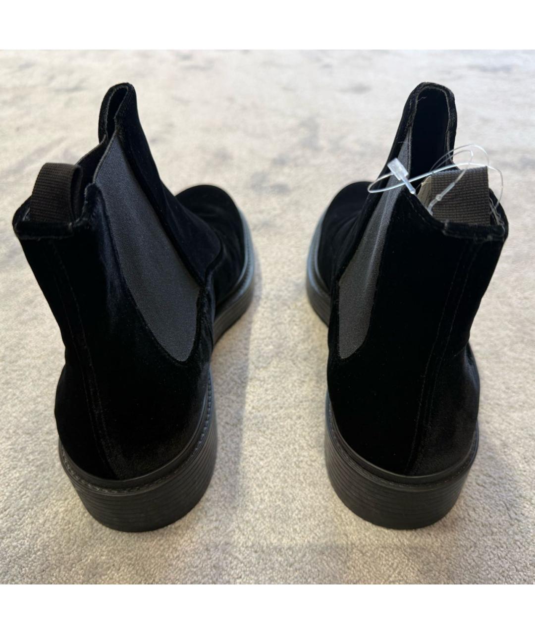 GIORGIO ARMANI Черные бархатные высокие ботинки, фото 4