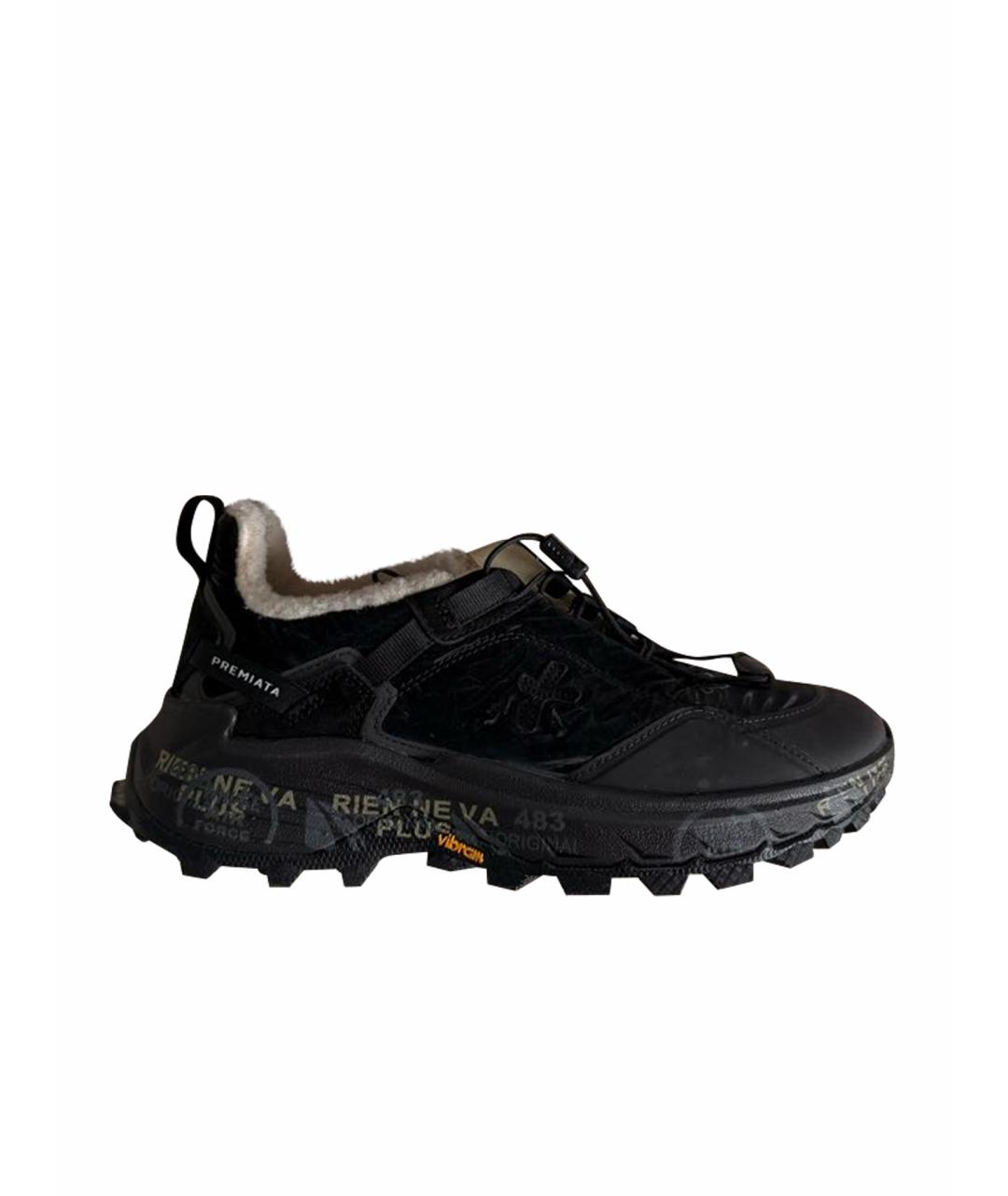 PREMIATA Черные кожаные кроссовки, фото 1