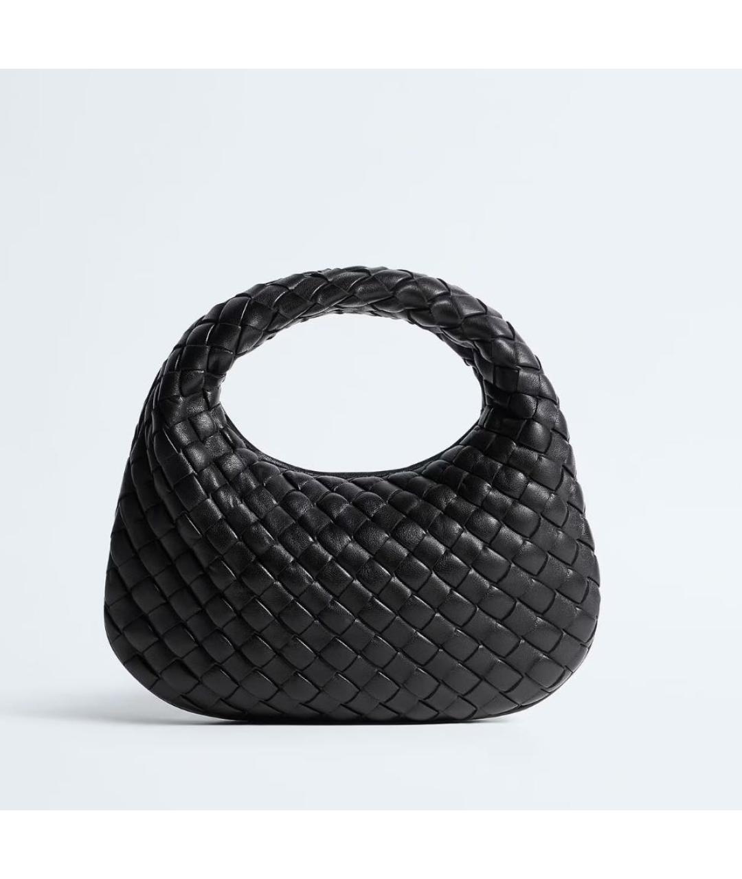 BOTTEGA VENETA Черная кожаная сумка с короткими ручками, фото 5