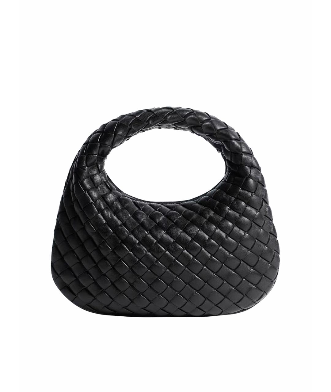 BOTTEGA VENETA Черная кожаная сумка с короткими ручками, фото 1