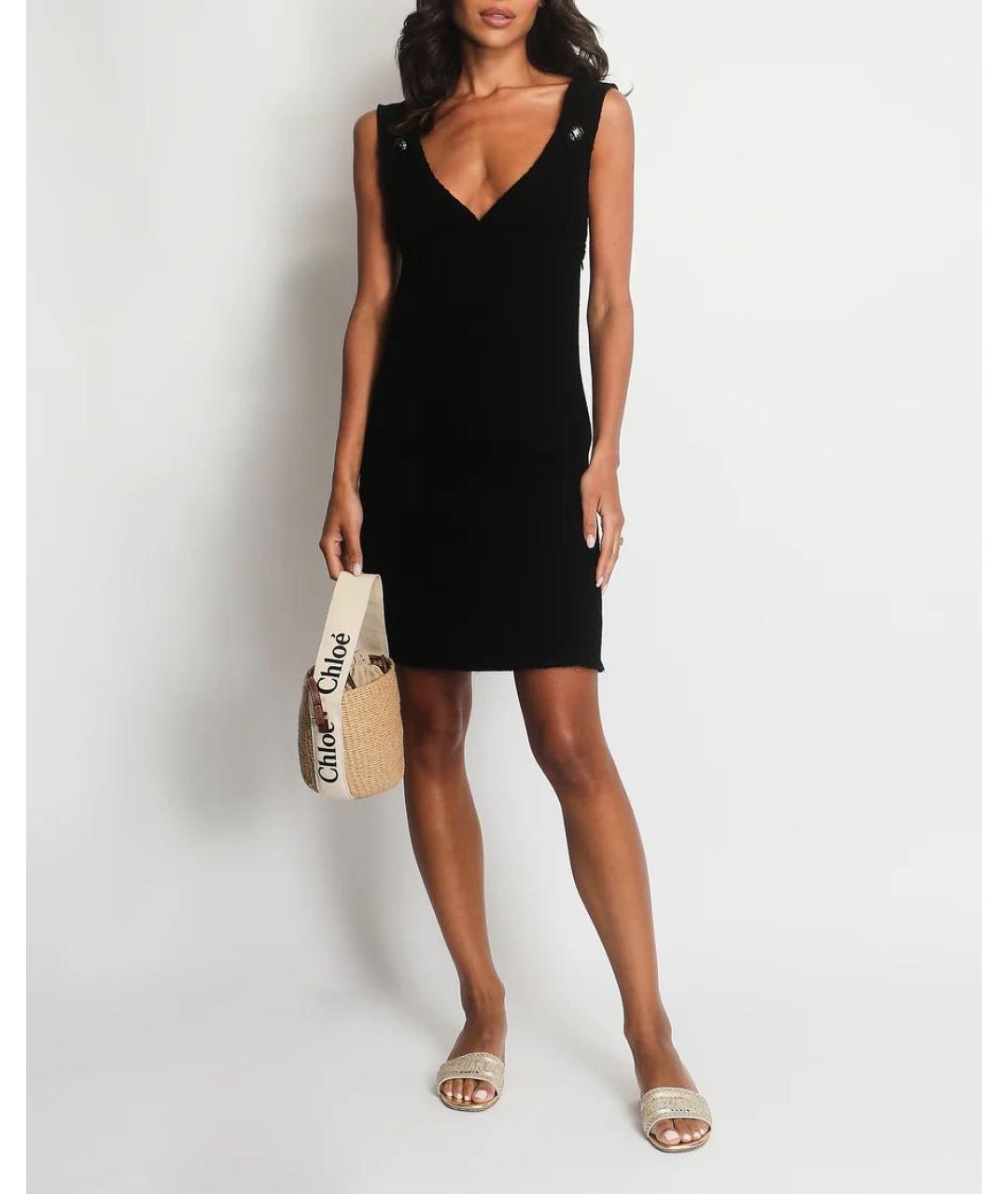 CHANEL Черный шерстяной сарафан, фото 2