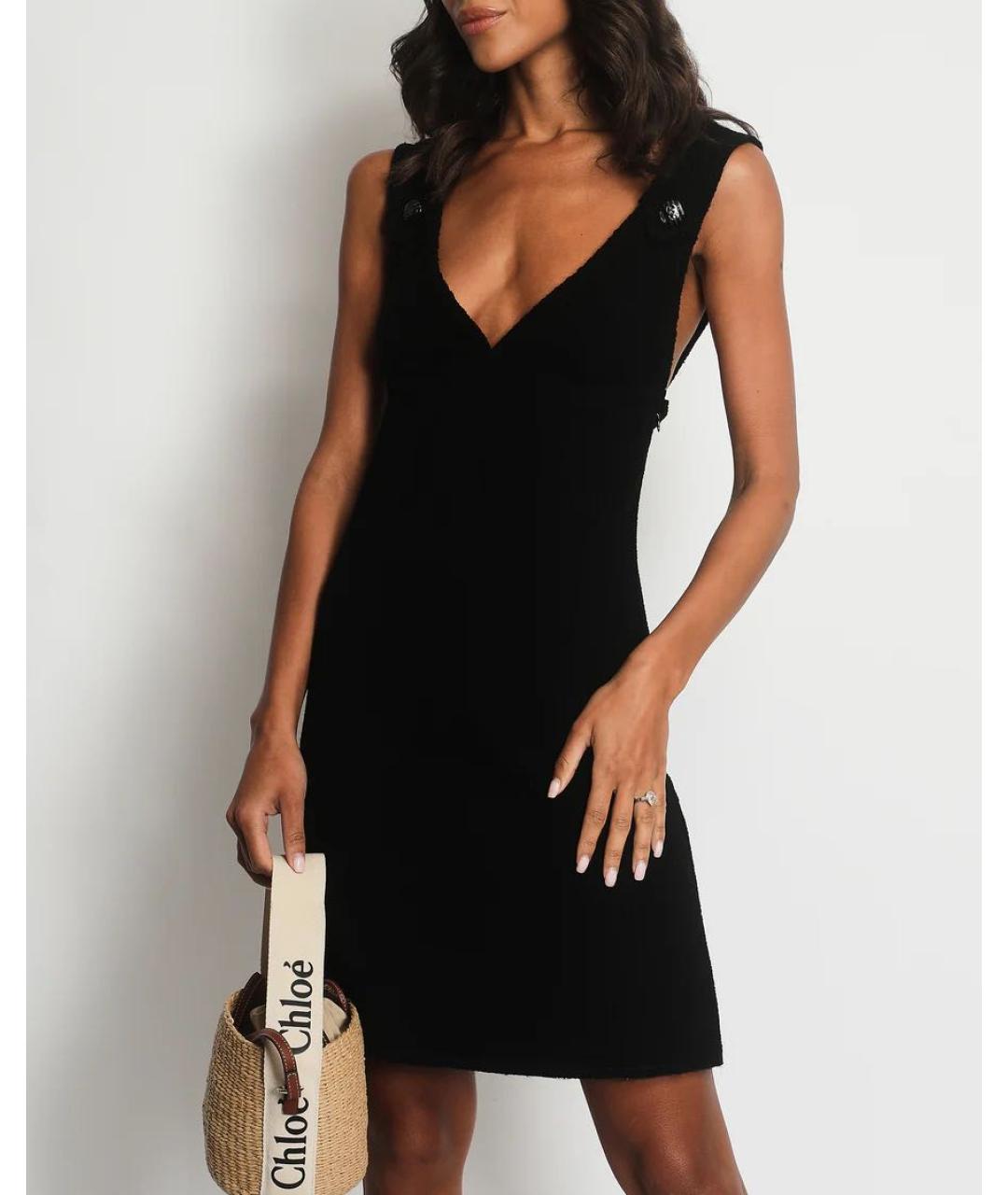 CHANEL Черный шерстяной сарафан, фото 3