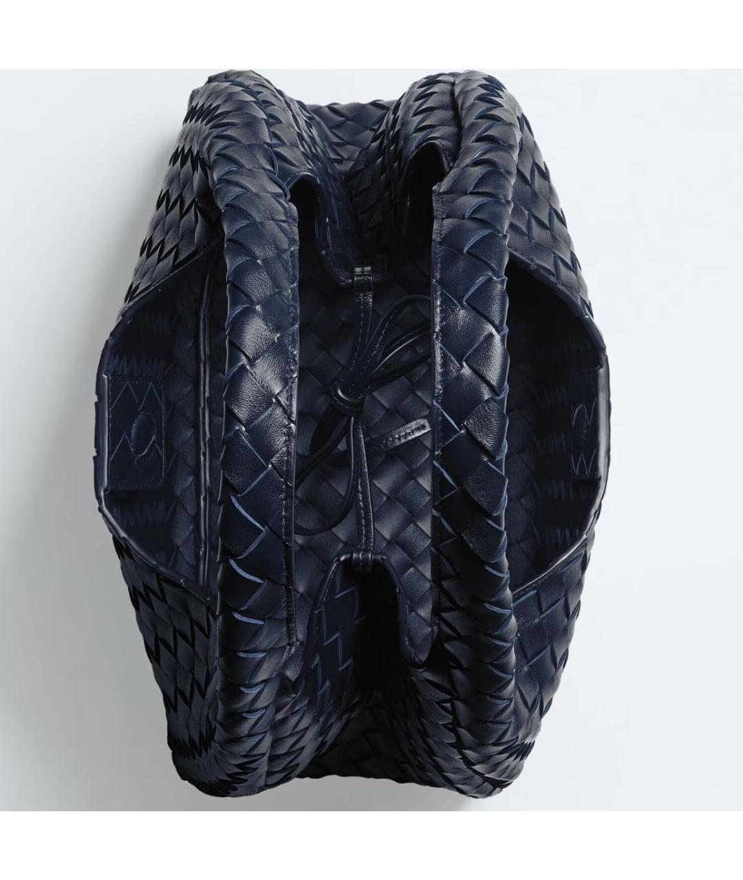 BOTTEGA VENETA Темно-синяя кожаная сумка тоут, фото 4