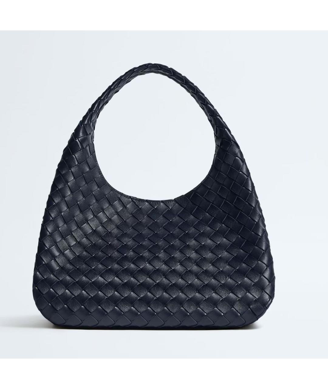 BOTTEGA VENETA Темно-синяя кожаная сумка тоут, фото 5