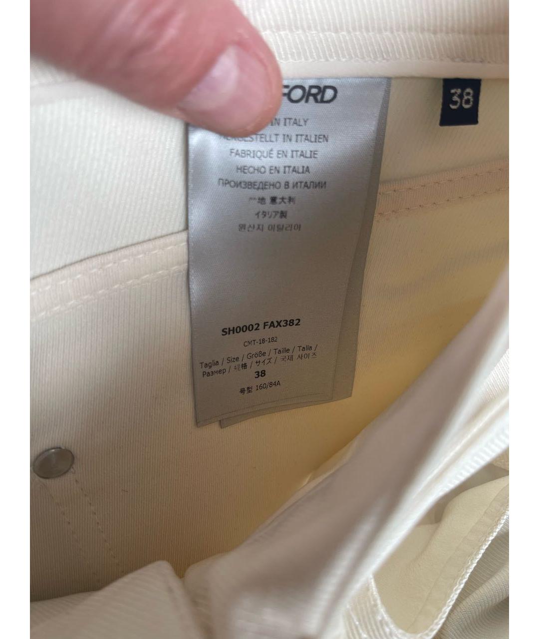 TOM FORD Бежевые шелковые шорты, фото 7