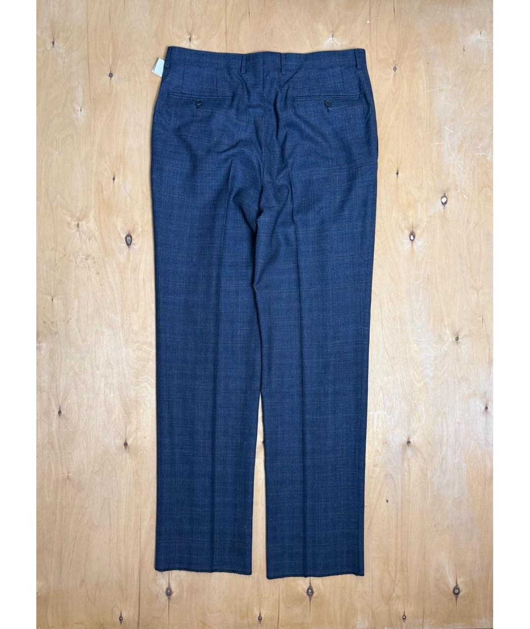 CANALI Синие шерстяные классические брюки, фото 2