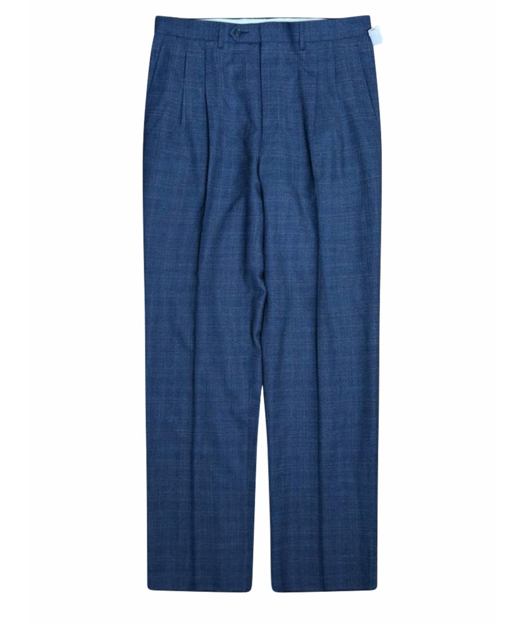CANALI Синие шерстяные классические брюки, фото 1