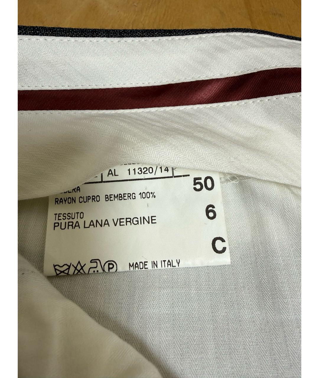 CANALI Синие шерстяные классические брюки, фото 4