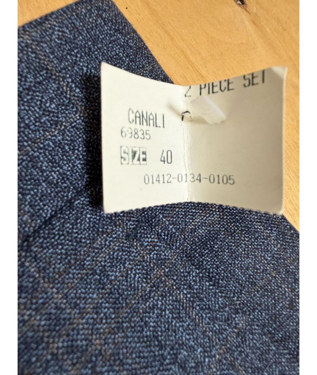 CANALI Синие шерстяные классические брюки, фото 5
