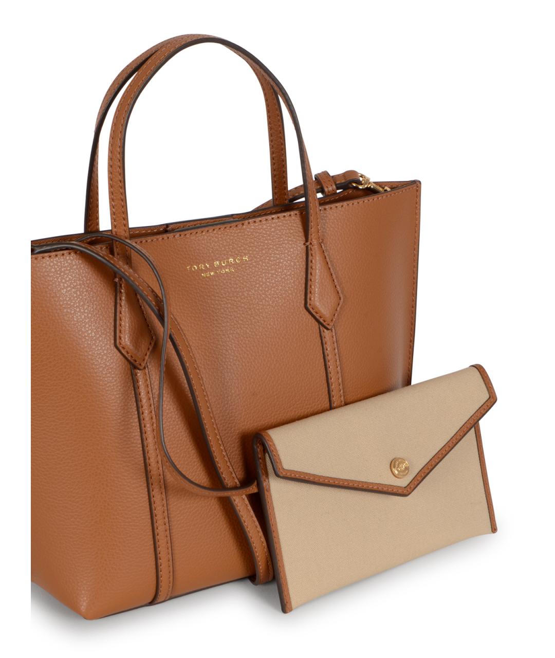 TORY BURCH Коричневая кожаная сумка тоут, фото 4