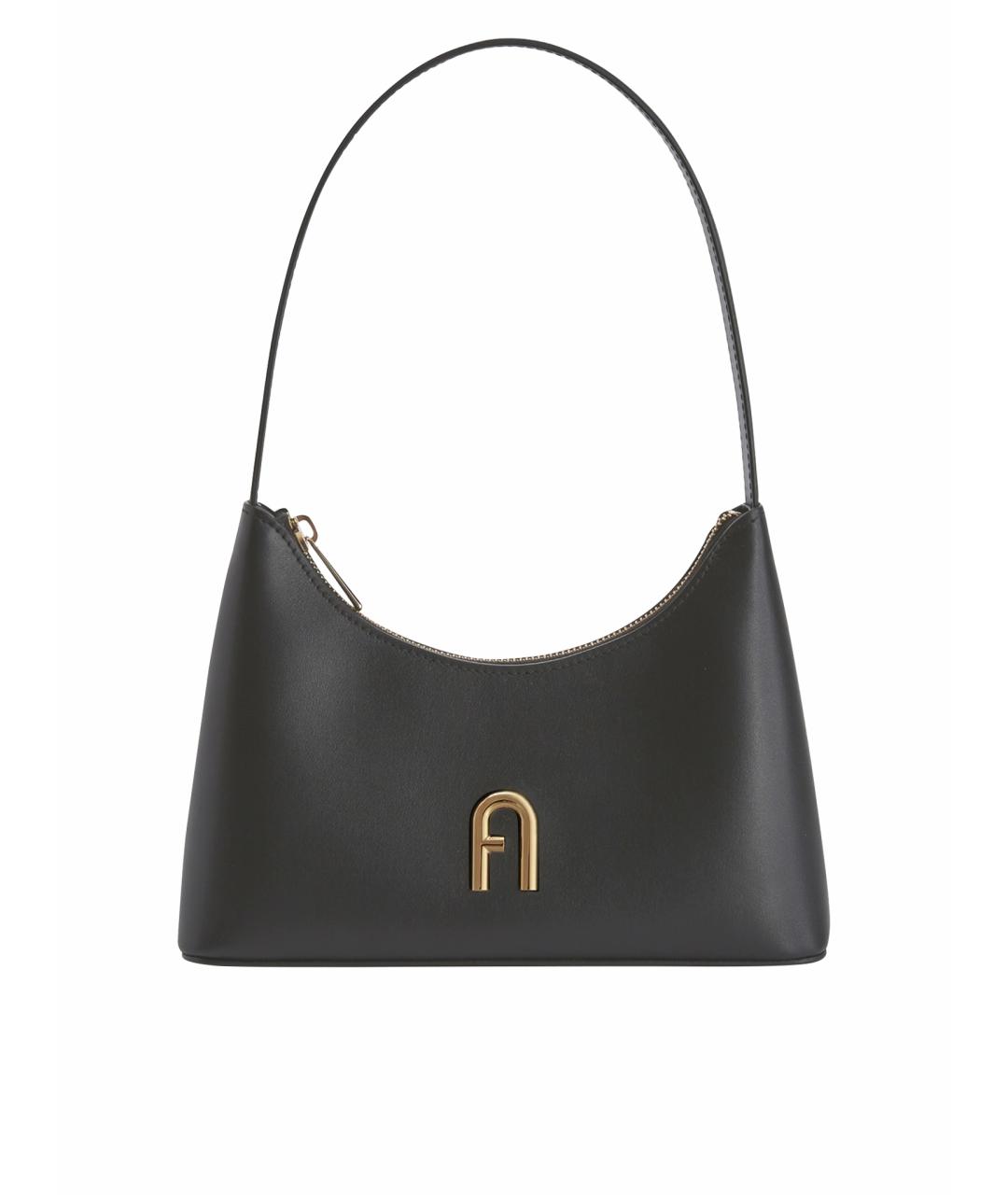 FURLA Черная кожаная сумка с короткими ручками, фото 1