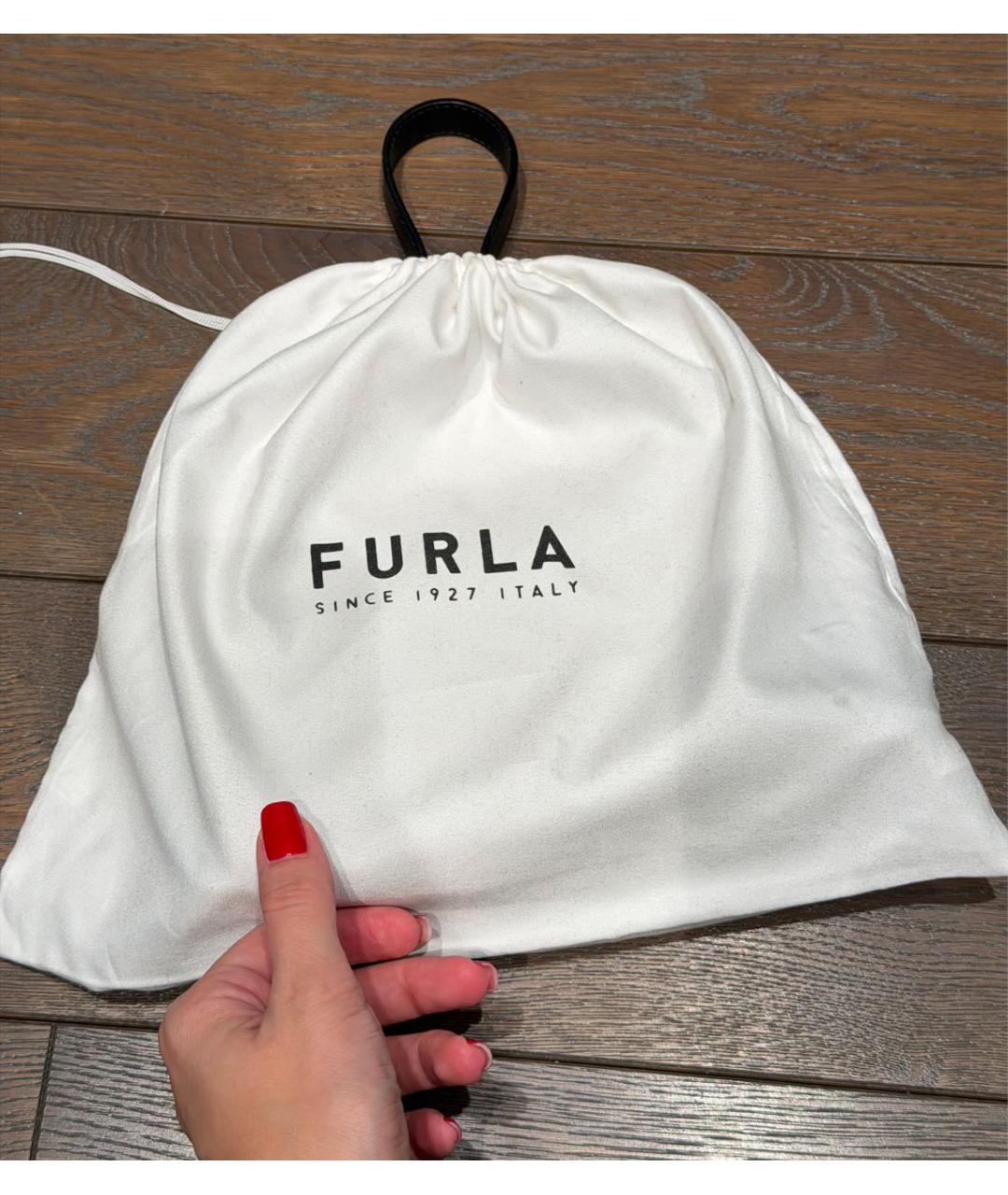 FURLA Черная кожаная сумка с короткими ручками, фото 8