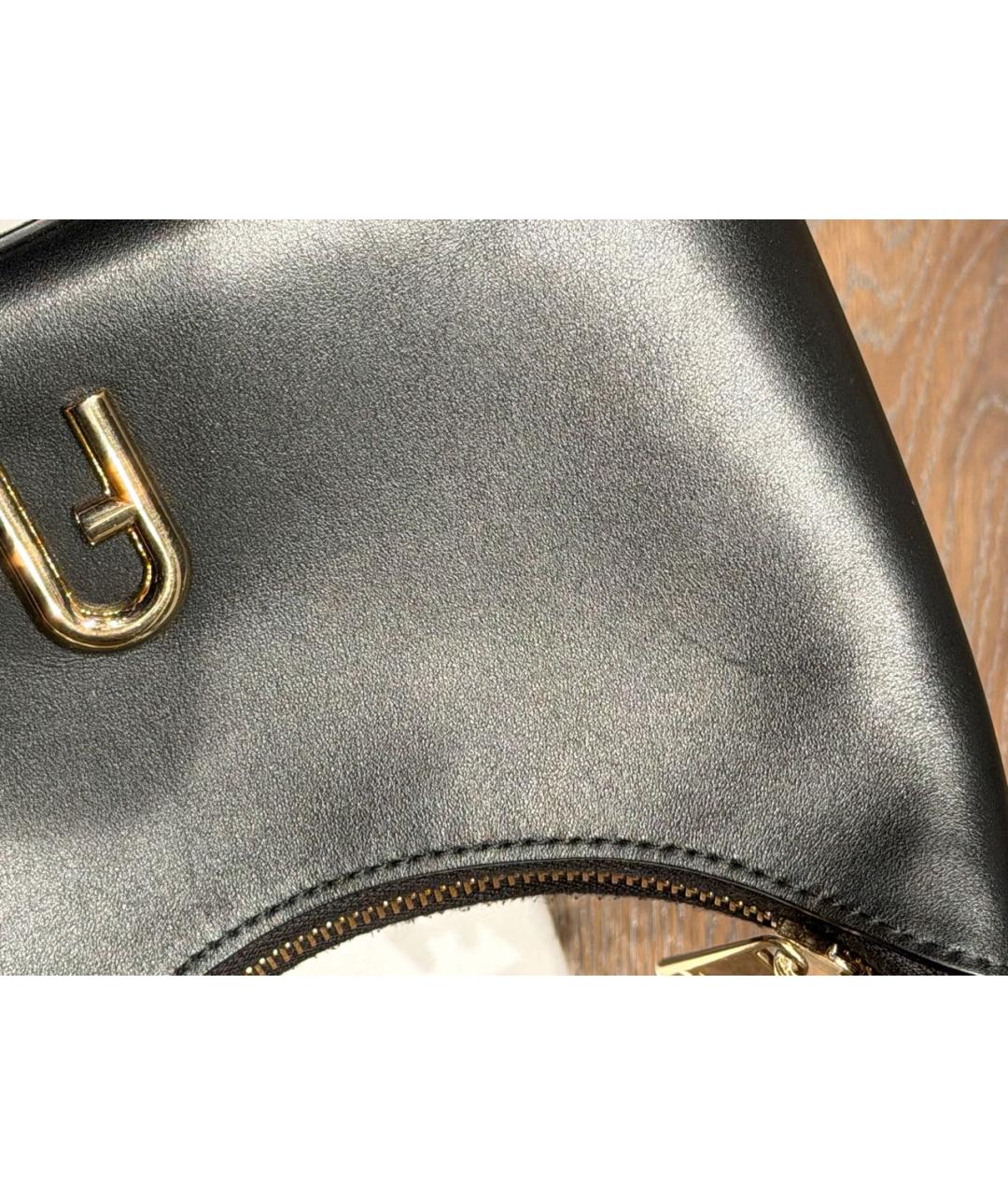 FURLA Черная кожаная сумка с короткими ручками, фото 7