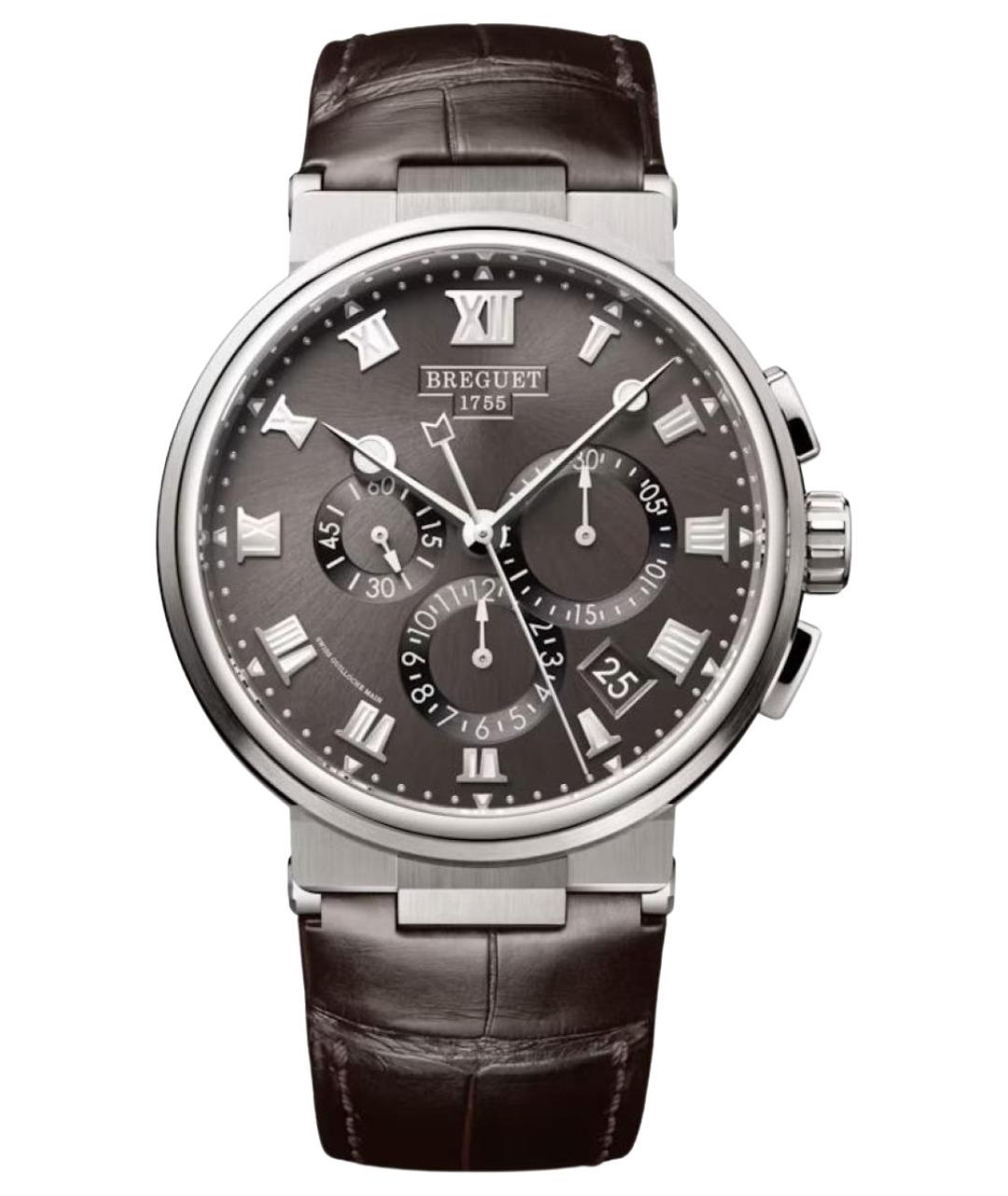 Breguet Серые металлические часы, фото 1