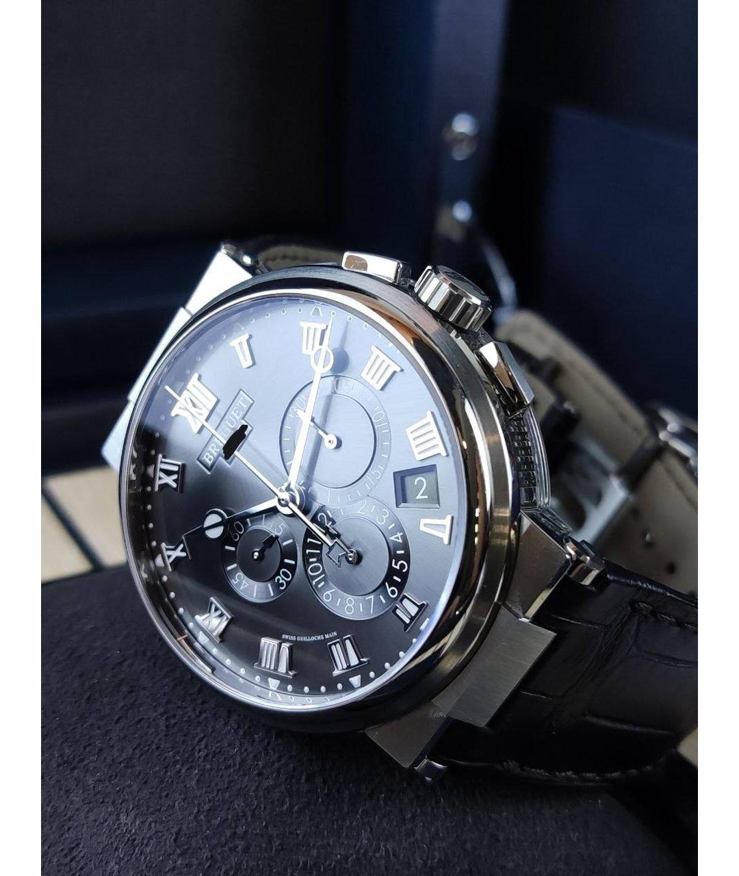 Breguet Серые металлические часы, фото 2