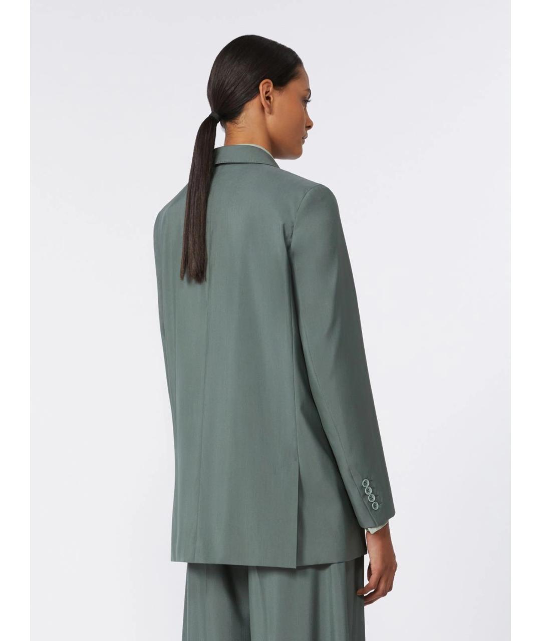 MAX MARA Зеленый шерстяной жакет/пиджак, фото 4