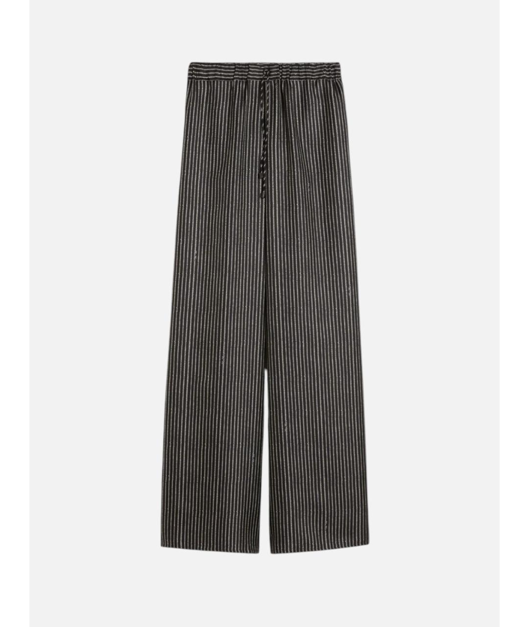 MAX MARA Черные шелковые брюки широкие, фото 6