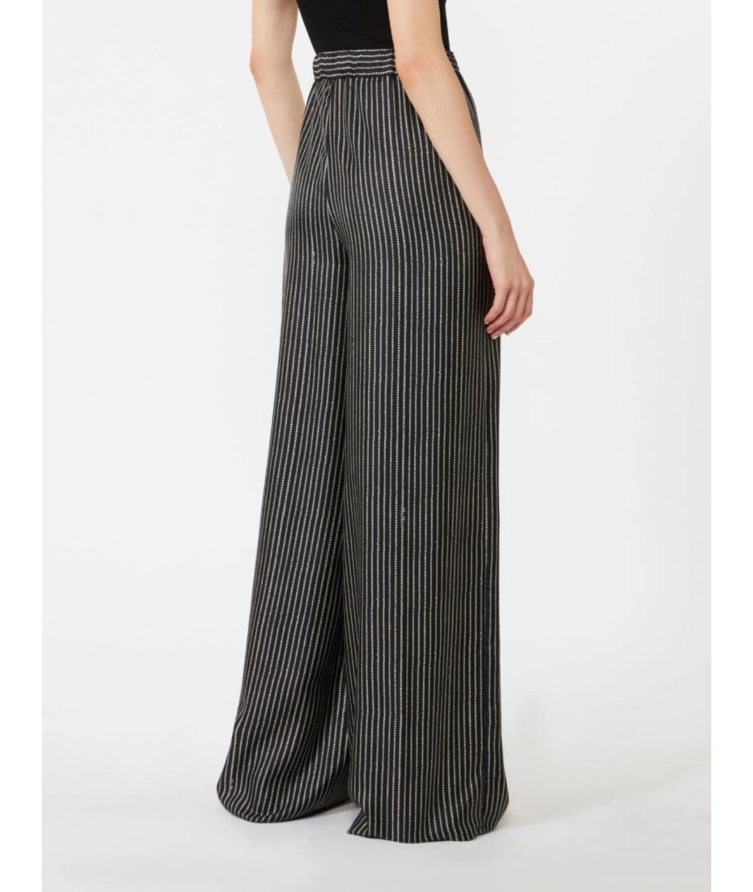MAX MARA Черные шелковые брюки широкие, фото 4