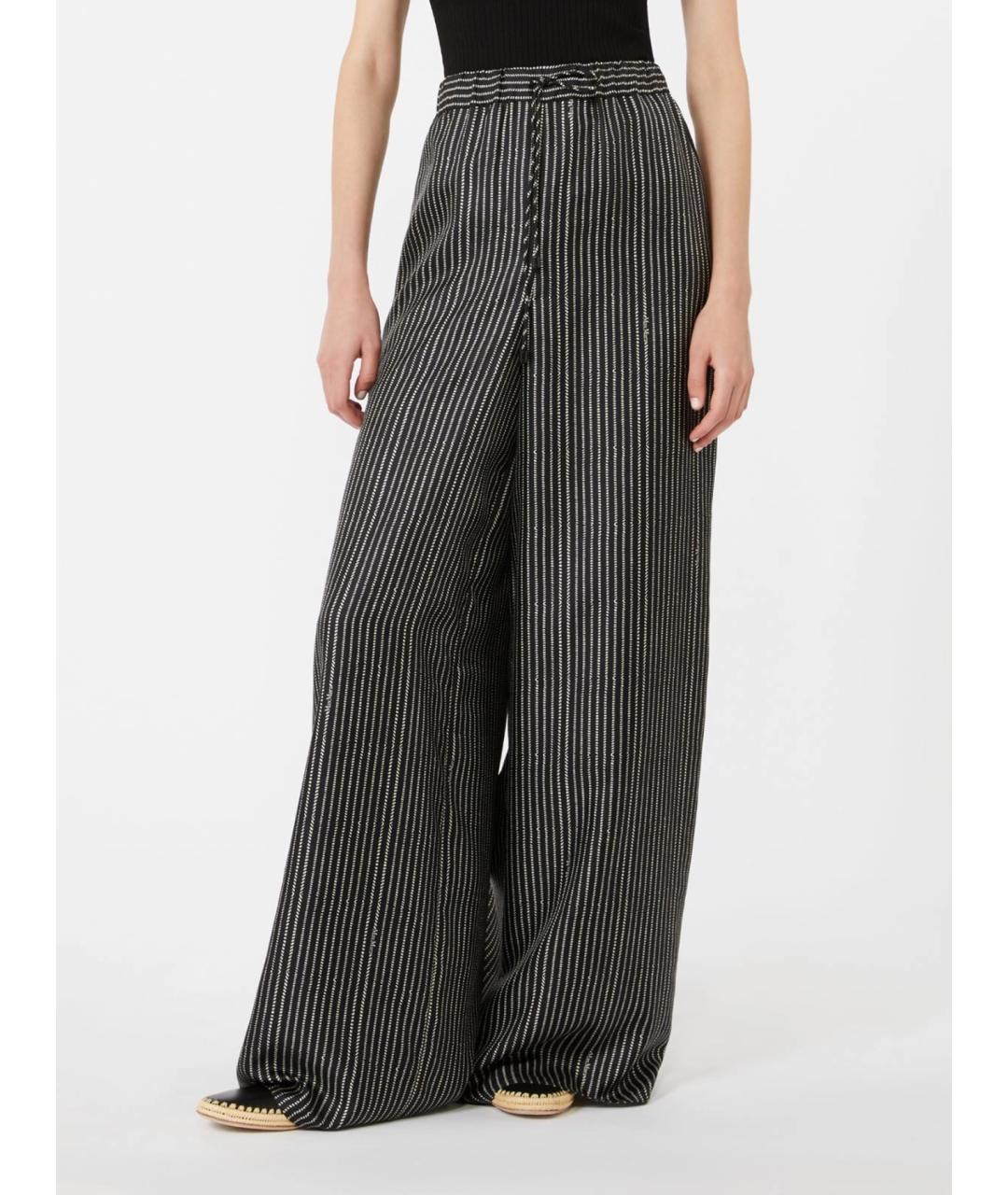 MAX MARA Черные шелковые брюки широкие, фото 3