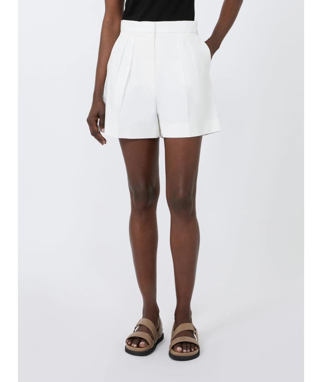 MAX MARA Белые хлопковые шорты, фото 3