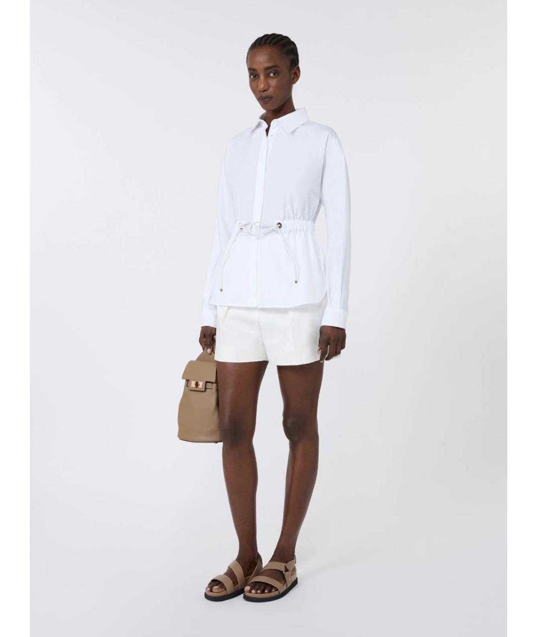 MAX MARA Белые хлопковые шорты, фото 2